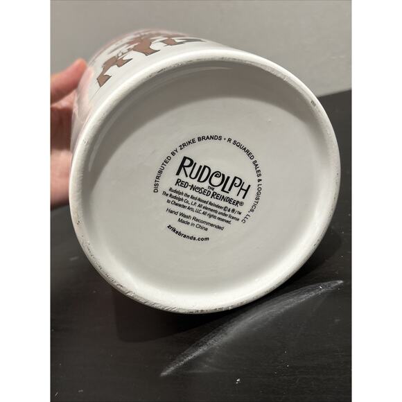 Rudolph the Red-Nosed Reindeer Ceramic Christmas Canister Cookie Jar Zrike Brand - Picture 8 of 11